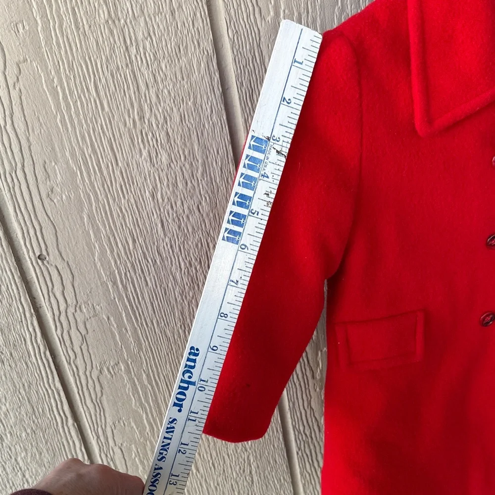 Vintage Classic Red Kids Peacoat 3 to 4 T size tag is worn out